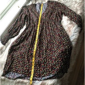 GAP Floral Midi Dress - Black with Multicolor Accents